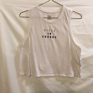 Victoria’s Secret Pink Sleeveless Crop Top in White